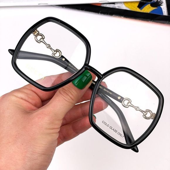 Gucci GG0890O 001 Eyeglasses Rectangle Black Women - Picture 1 of 10